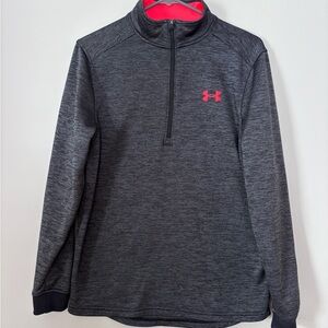 Under Armour Charcoal and Pink Quarter-Zip Top